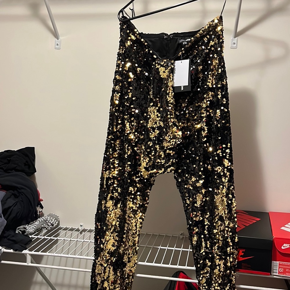 Sequin high waist pants